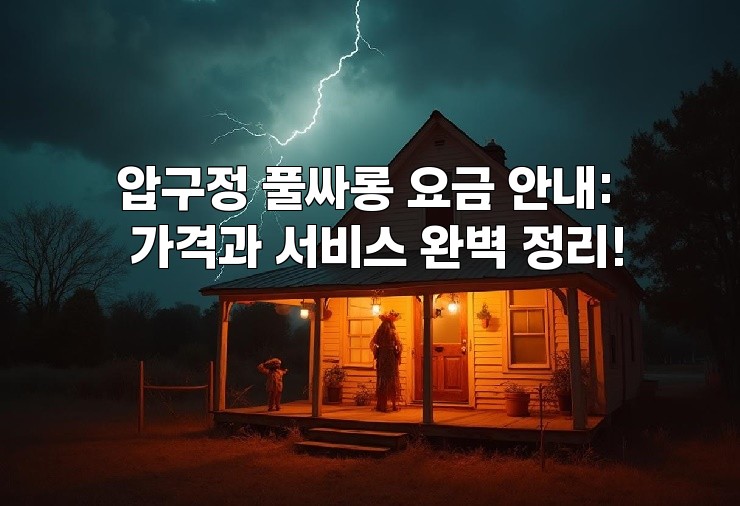 압구정 풀싸롱 요금 안내: 가격과 서비스 완벽 정리!